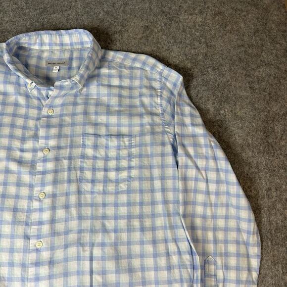 Peter Millar Finley Summer Soft Cotton Shirt Mens XL Gingham Plaid Button Down - Picture 2 of 9